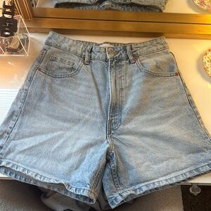 Zara high waist denim mom shorts